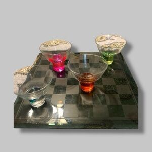 The Unbranded Brand Colorful Glass Martini Set
